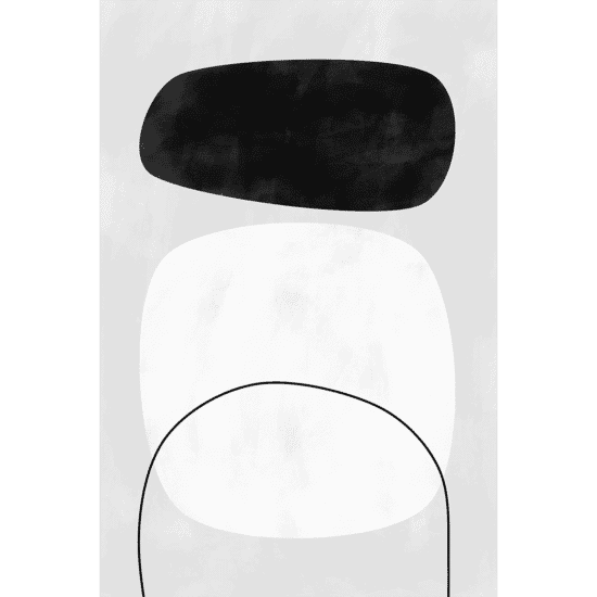 Monochrome Abstract Shapes Poster