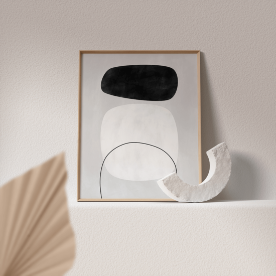 Monochrome Abstract Shapes Poster - Image 4