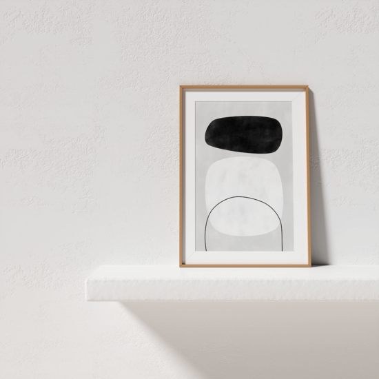 Monochrome Abstract Shapes Poster - Image 3