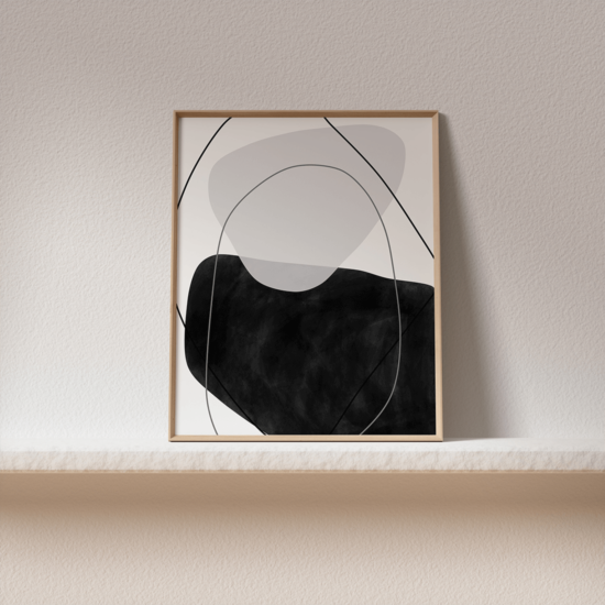 Monochrome Organic Shapes Poster - Image 3