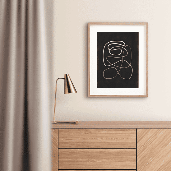 White Curvy One Line Poster - Image 2