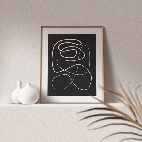 White Curvy One Line Poster - Image 3