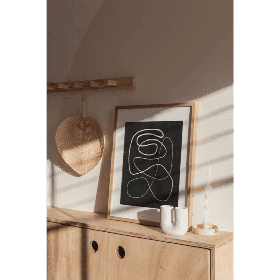 White Curvy One Line Poster - Image 4