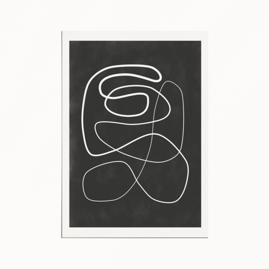 White Curvy One Line Poster - Image 5