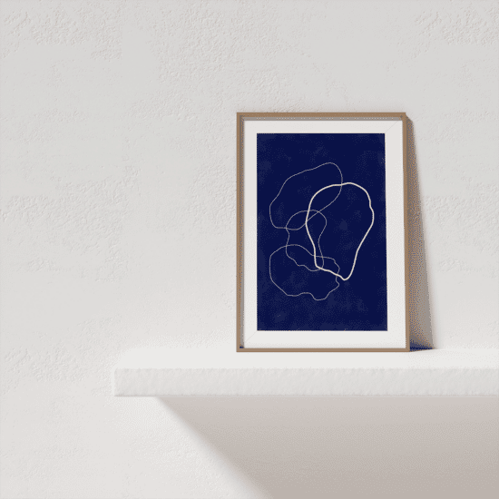 Abstract Navy Lines Poster - Image 2