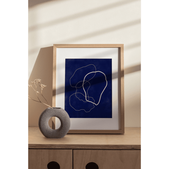 Abstract Navy Lines Poster - Image 3