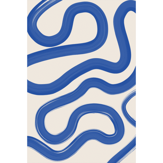 Blue Brush Stroke Poster