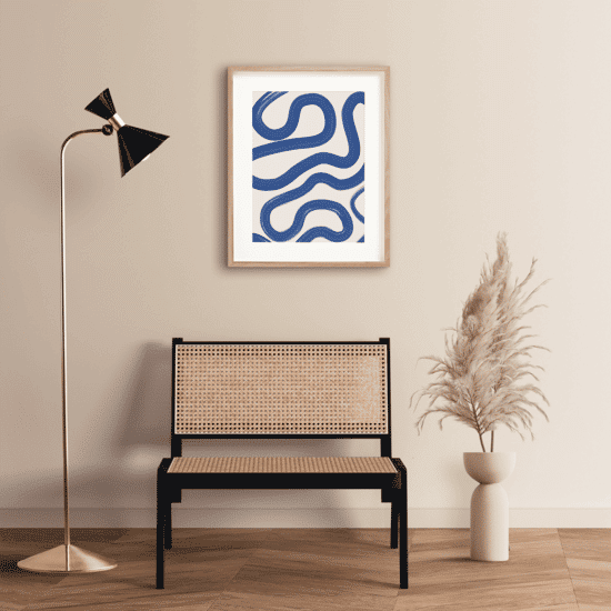 Blue Brush Stroke Poster - Image 3
