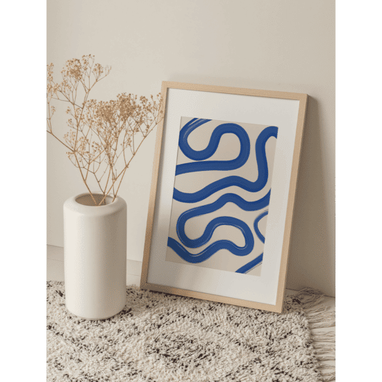 Blue Brush Stroke Poster - Image 4