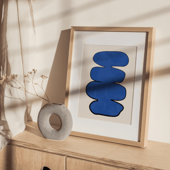 Organic Blue Shape Poster No.1 - Image 3