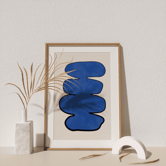Organic Blue Shape Poster No.1 - Image 4