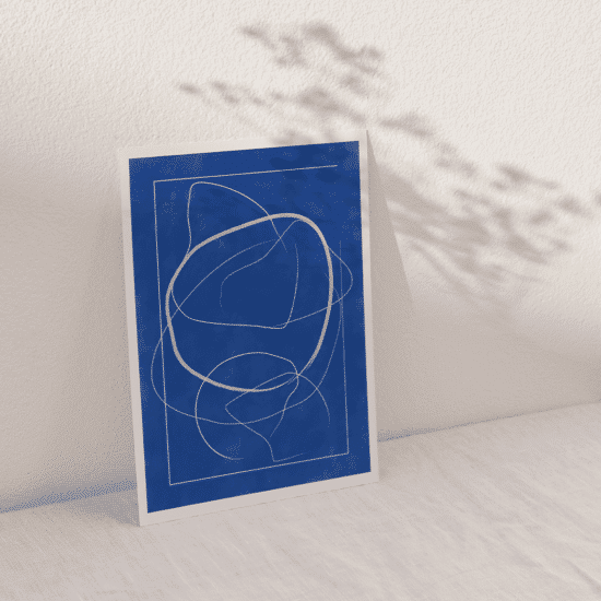 Blue Line Art Poster - Image 5