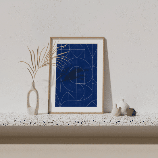 Navy Blue Minimalist Poster - Image 4