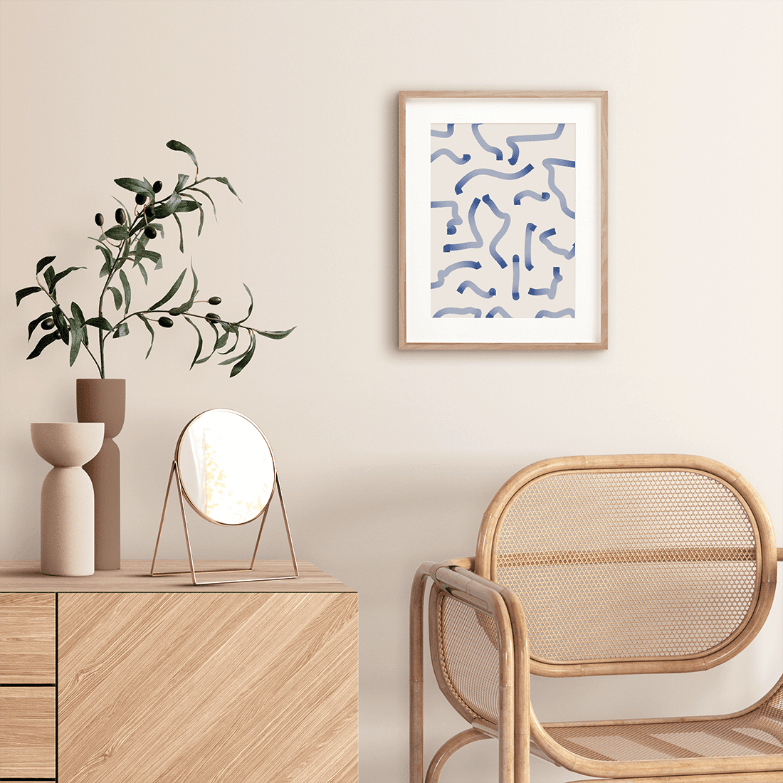 Abstract Blue Lines Poster - Image 3