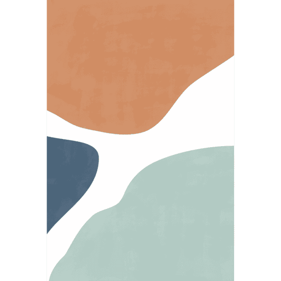 Blue & Rust Shapes Poster No.1
