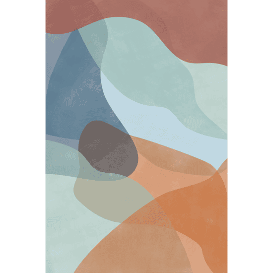 Blue & Rust Shapes Poster No.3