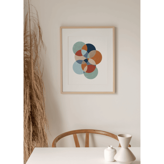 Blue & Rust Circles Poster - Image 4