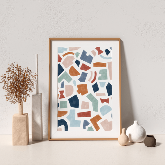 Blue & Rust Paper Cut-Out Poster - Image 4