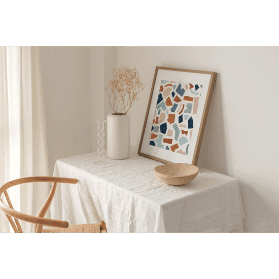 Blue & Rust Paper Cut-Out Poster - Image 3