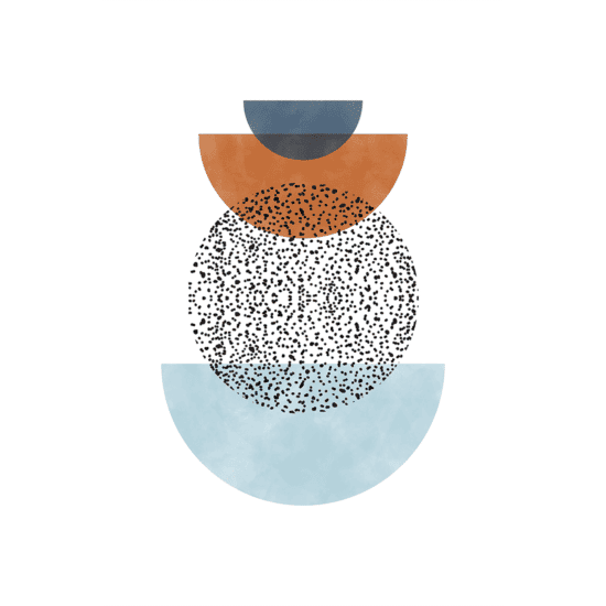 Blue & Rust Mid Century Poster No.1