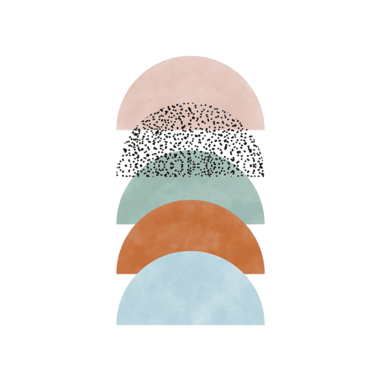 Blue & Rust Mid Century Poster No.2