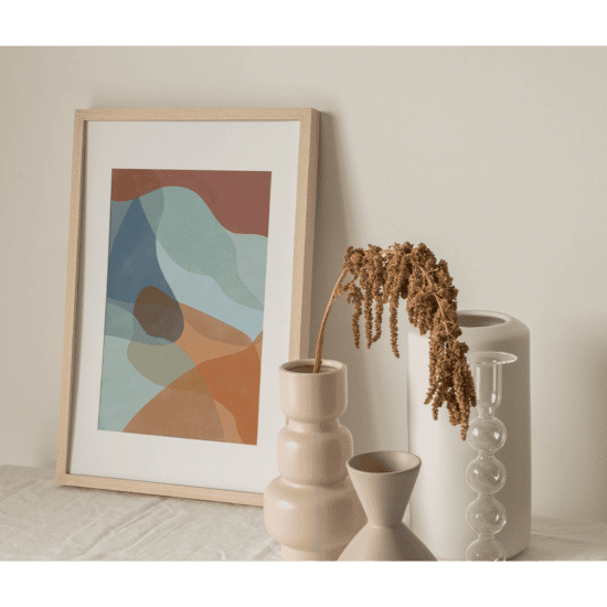 Blue & Rust Shapes Poster No.3 - Image 3
