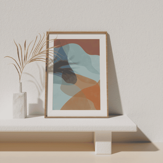 Blue & Rust Shapes Poster No.3 - Image 4