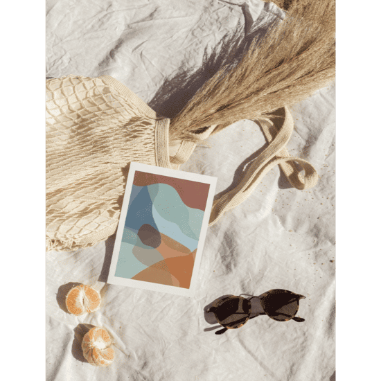 Blue & Rust Shapes Poster No.3 - Image 5