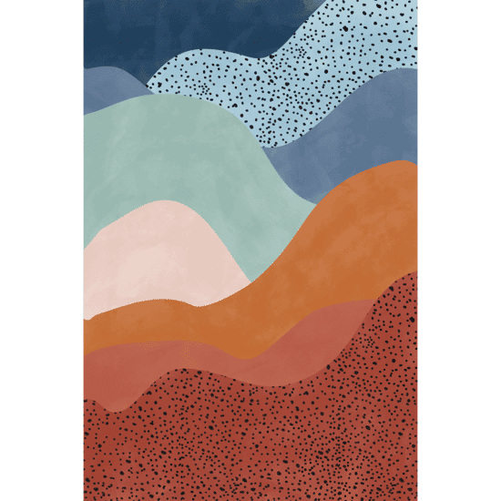Blue & Rust Landscape Poster No.1