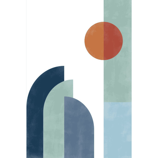 Blue & Rust Retro Poster No.2