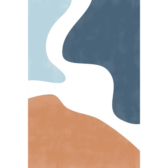 Blue & Rust Shapes Poster No.2