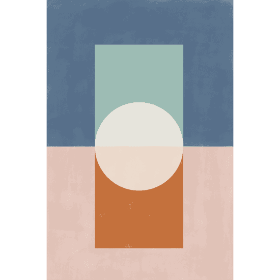 Blue & Rust Geometric Poster No.1