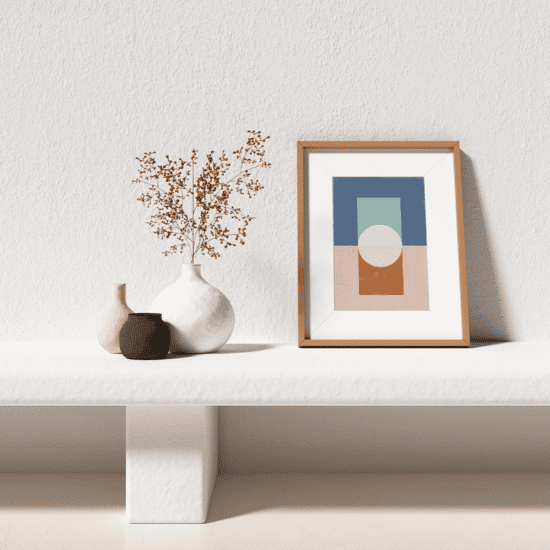Blue & Rust Geometric Poster No.1 - Image 3