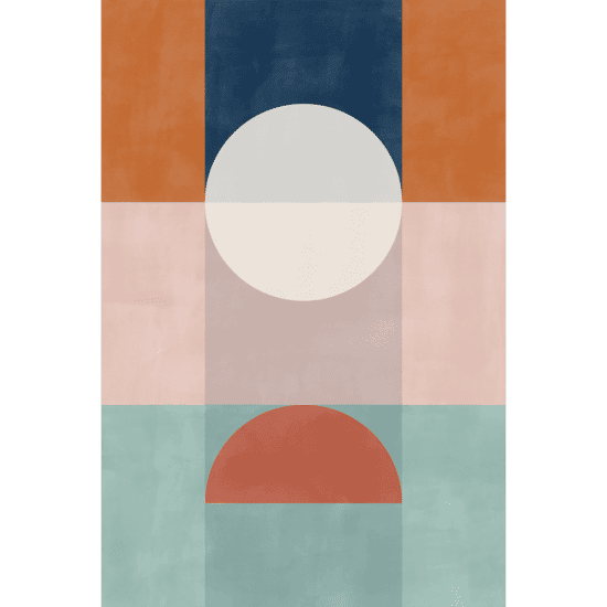 Blue & Rust Geometric Poster No.2