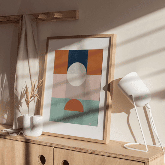 Blue & Rust Geometric Poster No.2 - Image 2