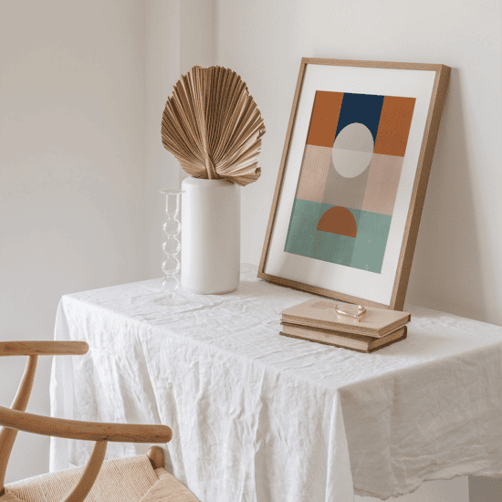 Blue & Rust Geometric Poster No.2 - Image 3