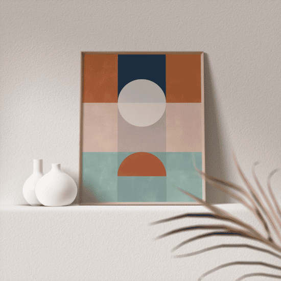 Blue & Rust Geometric Poster No.2 - Image 4