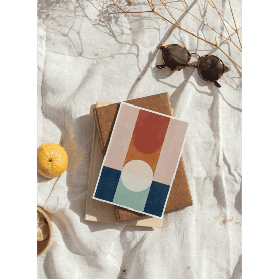 Blue & Rust Geometric Poster No.3 - Image 5