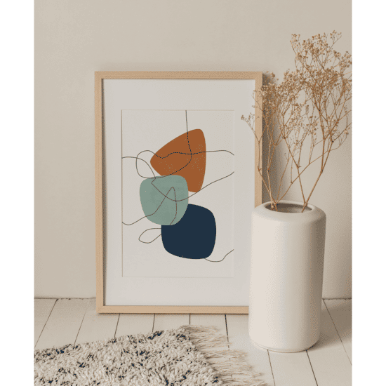 Blue & Rust Shapes Poster No.1 - Image 3