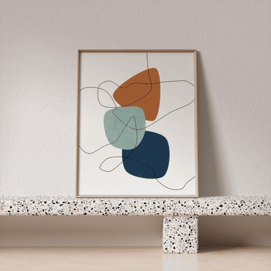 Blue & Rust Shapes Poster No.1 - Image 4