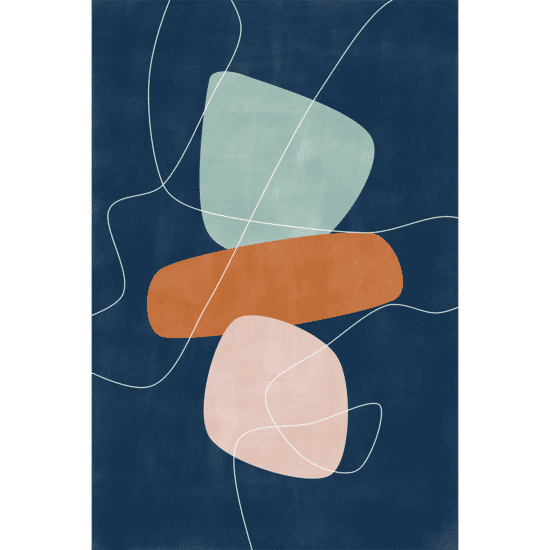 Blue & Rust Shapes Poster No.2