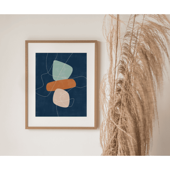 Blue & Rust Shapes Poster No.2 - Image 2
