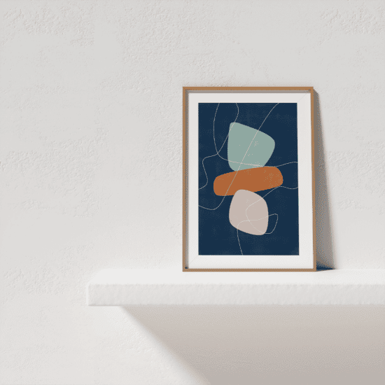 Blue & Rust Shapes Poster No.2 - Image 4