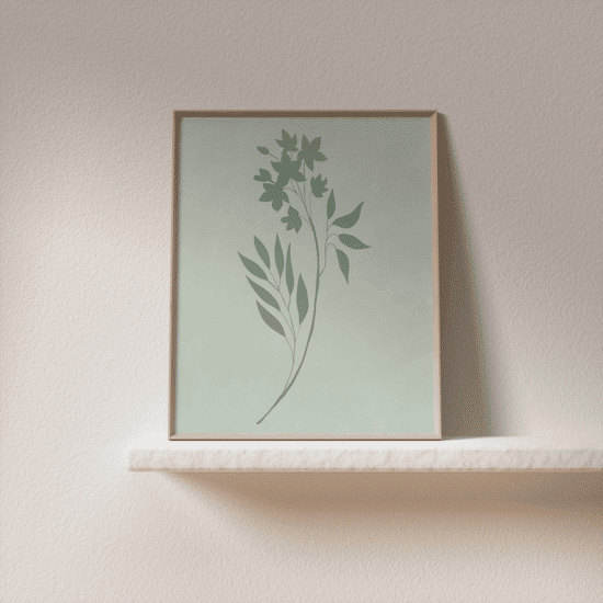 Green Painted Leaves Poster No.1 - Image 2