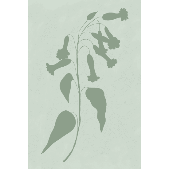 Green Painted Leaves Poster No.2