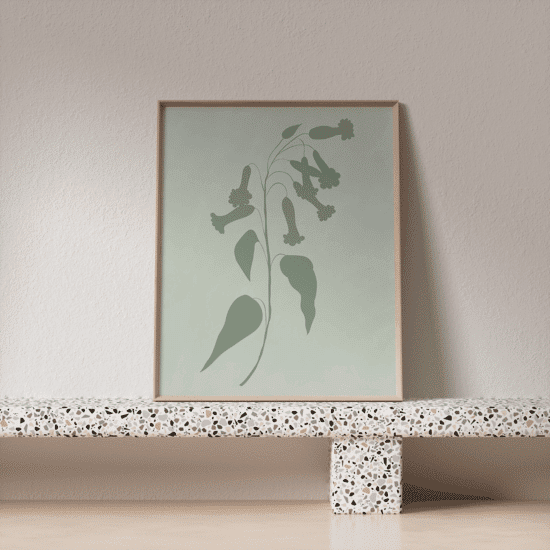 Green Painted Leaves Poster No.2 - Image 3