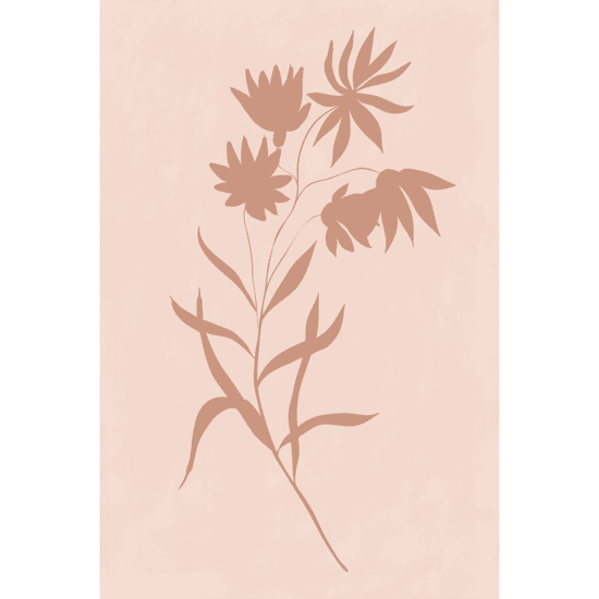 Pink Painted Flowers Poster No.1