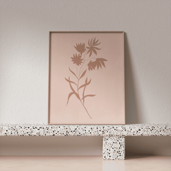 Pink Painted Flowers Poster No.1 - Image 3