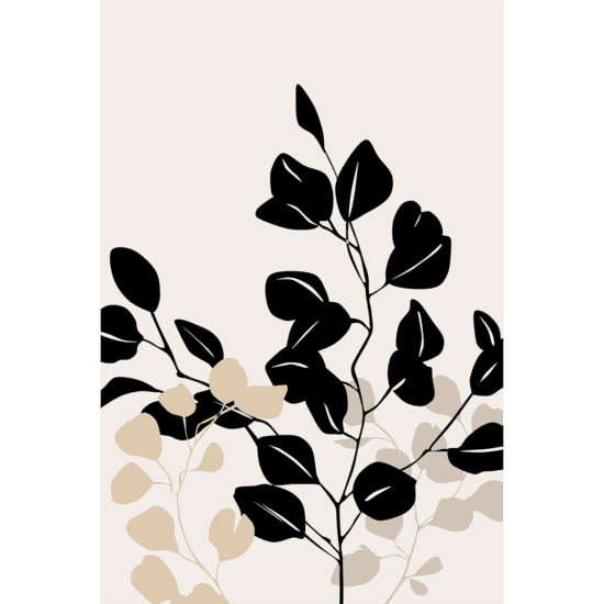 Black Beige Eucalyptus Poster No.2