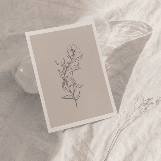 Pink Flowers Line Art Poster No.3 - Image 5